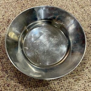 Pier One Stainless Steel Round Deep Serving Dish / Bowl 13.5”
